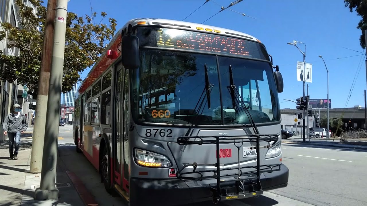 SF Muni 2017 New Flyer XDE40 8762 on Route 12 Folsom/Pacific - YouTube