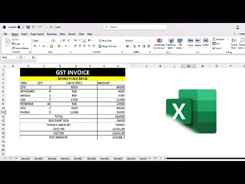 GST Invoice How to create Invoice bill in excel / Microsoft Excel - YouTube