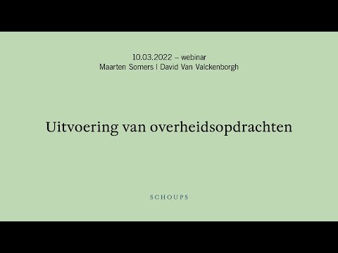 Uitvoering van overheidsopdrachten