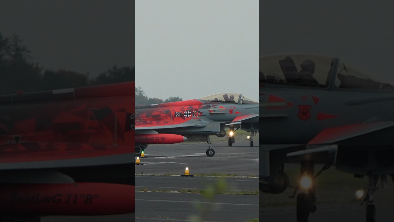 Eurofighter of the TaktLwG71 "Richthofen" at the Jever Air Base. "Richthofen Shield 2025"