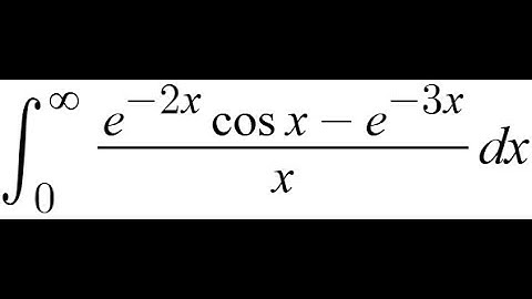 Feynman Integration Example 148 - ∫ from 0 to ∞ of ((e^(-2x) * cos(x) - e^(-3x)) / x) dx