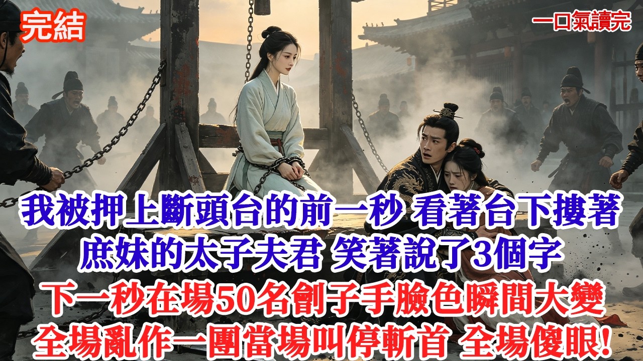 我被押上斷頭台的前一秒 看著台下摟著庶妹的太子夫君 笑著說了3個字下一秒在場50名劊子手臉色瞬間大變全場亂作一團當場叫停斬首 全場傻眼!#追妻火葬場#愛情#小說#古言 #有聲小說 #情感故事