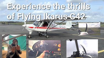 Ikarus C42 | checking fuel before Takeoff | Starting | Flying over Clouds #shortestflight