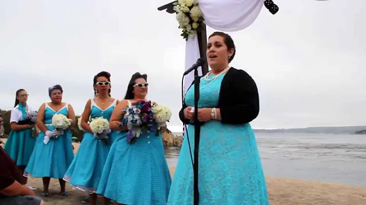 Jennifer Medeiros singing at Medeiros / Mello Wedd...