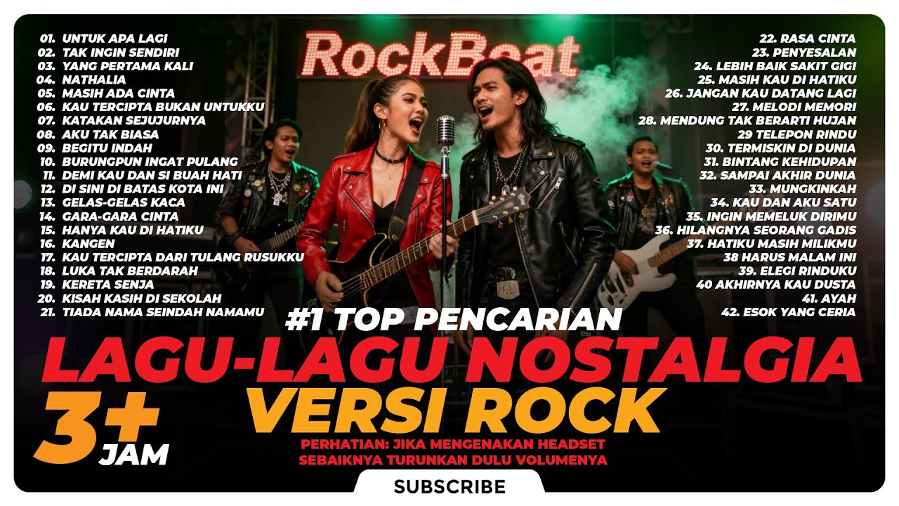 3 JAM++ PALING BANYAK DICARI LAGU-LAGU NOSTALGIA COVER ROCK VERSION 2025