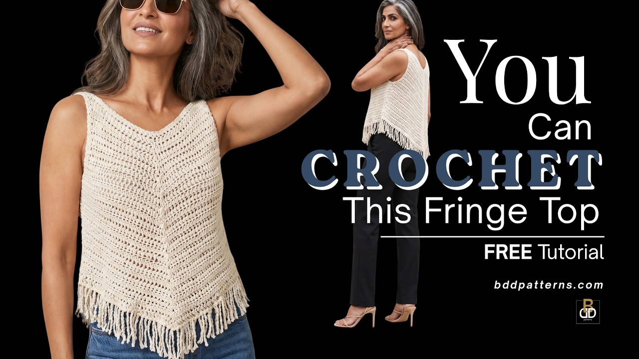 Beautiful Crochet Summer Top with Fringe | Easy Top-Down Pattern
