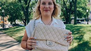 Chanel Single Flap Beige Bag