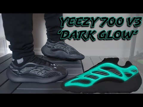 yeezy 700 dark glow on feet