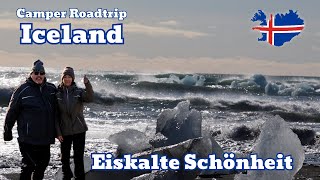 Island Camper Roadtrip – wir besichtigen  Stokksnes, Diamond Beach und der schlucht Fjaðrárgljúfur