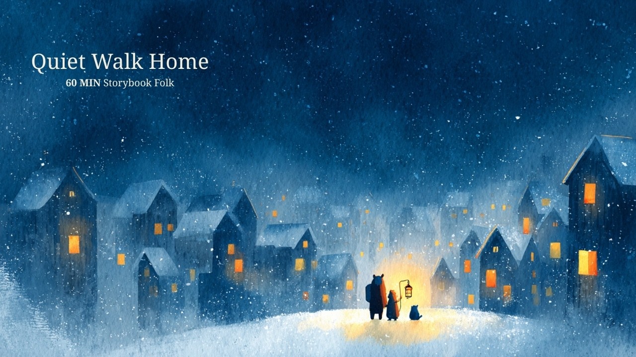 Quiet Walk Home | 60 MIN Storybook Folk for Reading, Relaxing & Evening Calm