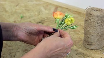 How to Make A Buttonhole - Wedding Flowers Tutorials and Workshops by Campbell