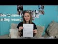 How to make an acting resume!! With and without experience