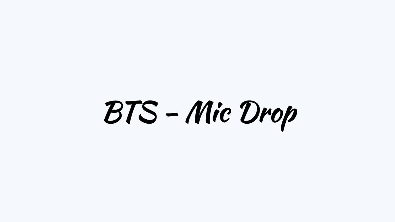 BTS (방탄소년단) 'Mic Drop' [Hangul lyrics] YouTube