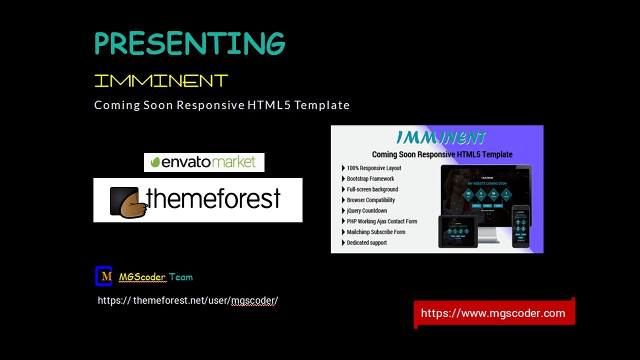 Imminent Coming Soon Responsive HTML5 Template Themeforest Html Imminent coming soon responsive html5 template themeforest html