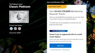 NEW Amex Platinum 175k OFFER! (Highest Ever)