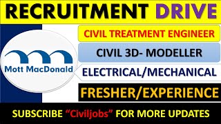 Mott MacDonald recruitment drive for Engineer | Water sector job | Electrical, Mechanical Engineer