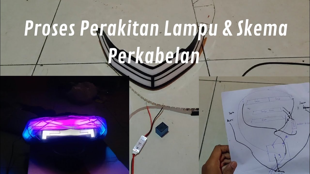 PROSES PERAKITAN LAMPU DAN SKEMA PERKABELAN STOPLAMP LAZY VARIO LED OLD #lastpart