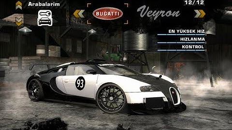 NFS MW Bugatti Veyron All Performance Parts and Fully Tunnable
