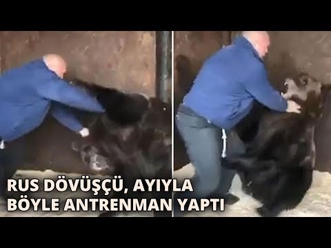 Rus dövüşçü, ayıyla böyle antrenman yaptı