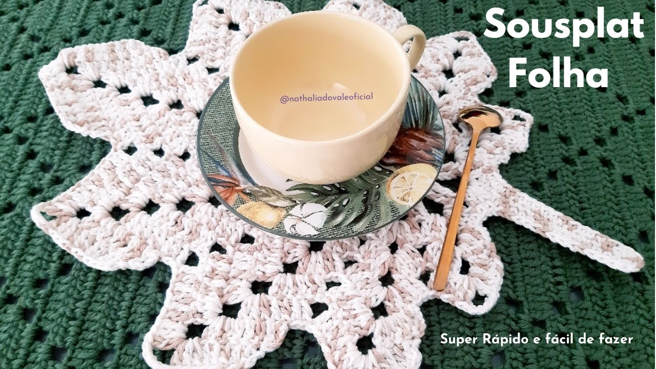 Sousplat Folha de Crochê