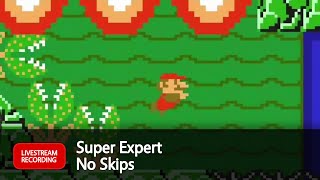 No-Skip Super Expert Livestream from January 20th, 2023 in Mario Maker 2