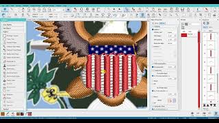 USNORTHCOM Embroidery Patch Digitizing Example Hatch Wilcom (no sound)