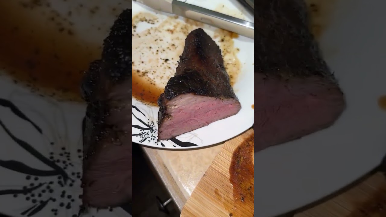 Prime tri tip smoked with charcoal seasoning 