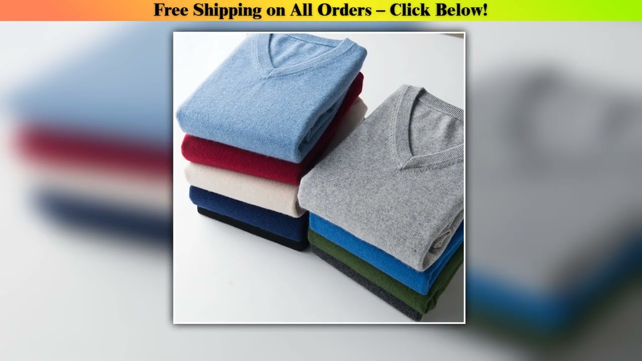 Classic Pullover VNeck Sweater Men 2024 Autumn Winter Cashmere Cotton Blend Warm Jumper Clothes Pul