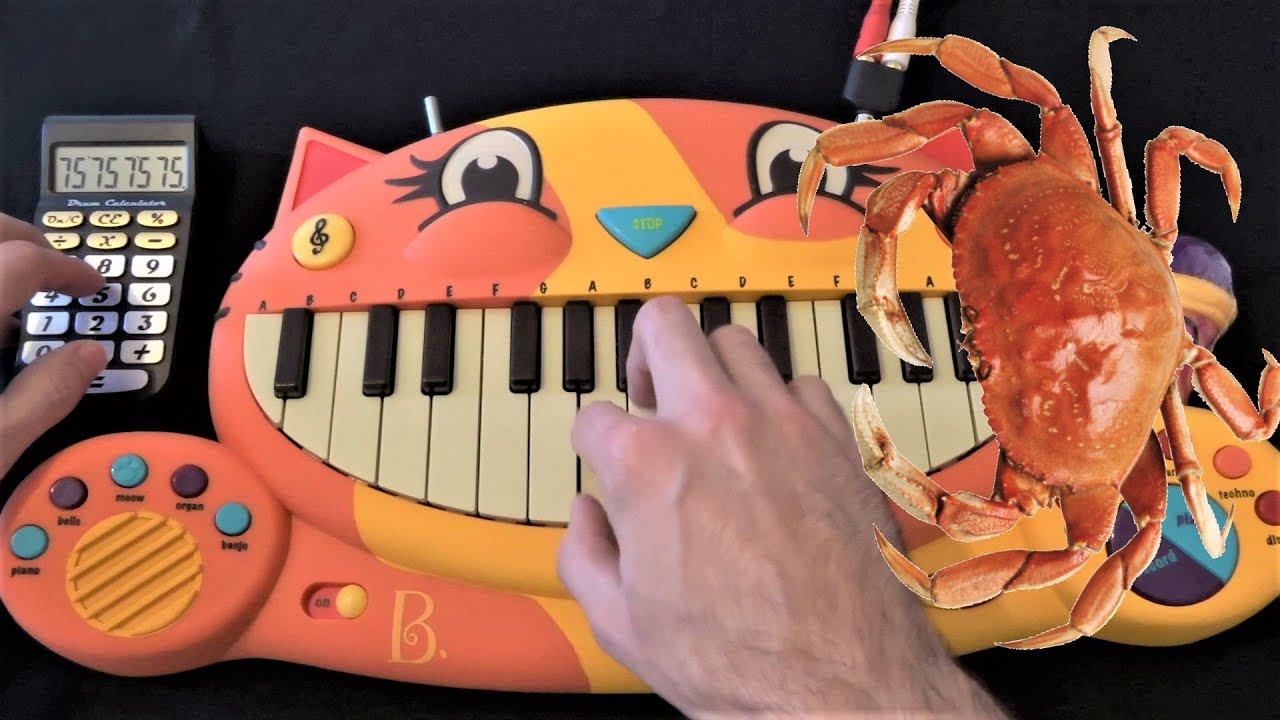 CRAB RAVE SONG BUT IT'S PLAYED ON A CAT PIANO AND A DRUM CALCULATOR