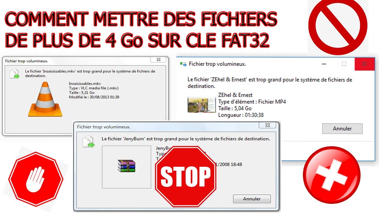 New Update COMMENT METTRE DES FICHIERS DE + DE 4 Go SUR CLE FAT32 (Le fichier est trop grand pour le syst...)