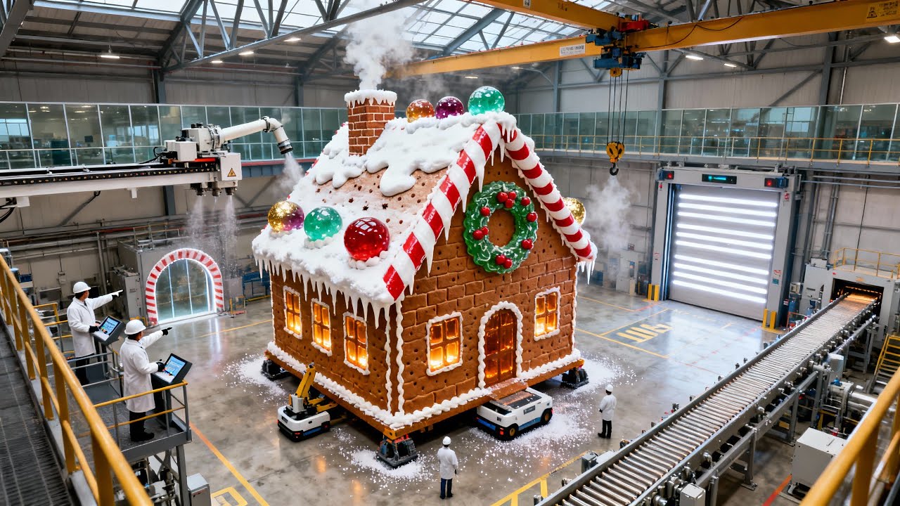 Inside the Giant Gingerbread House Factory - Christmas Biggest Holiday Dessert Build You’ll Ever See