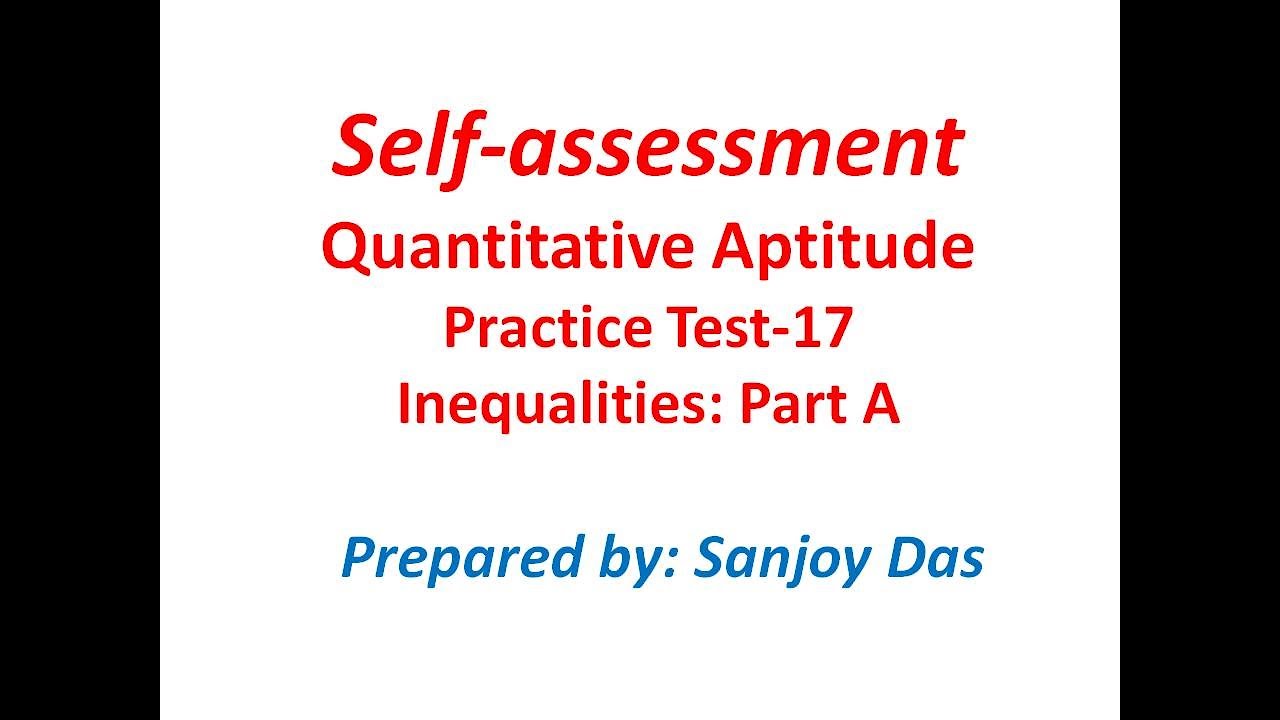 Quantitative aptitude practice test 17 inequalities part a youtube