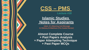 CSS - PMS - ISLAMIC STUDIES - LECTURE 18 - WHAT IS PROPHETHOOD.
