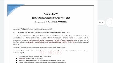 BSSI-013 SOLVED ASSIGNMENT || DMOP || IGNOU