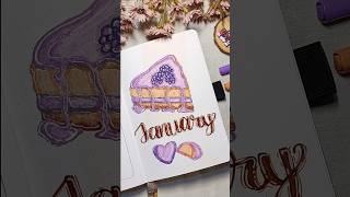January 2026 Bullet Journal Cover Page 💜 Purple Dessert Theme | Plan With Me // Nia's Aesthetic