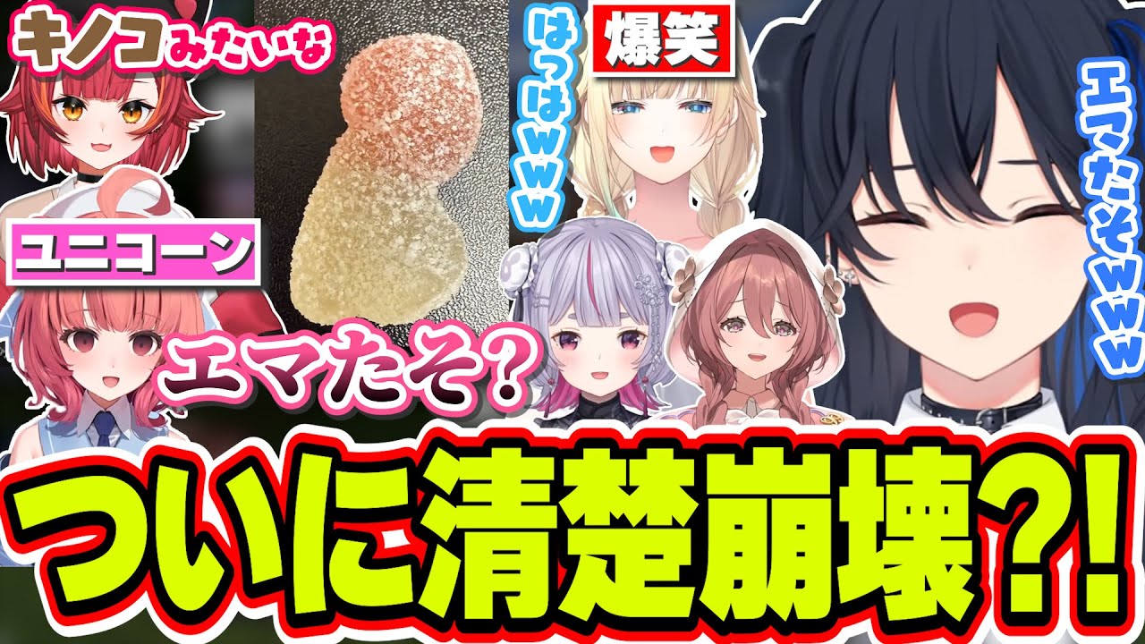 【面白まとめ】キノコの形のピュレグミを見て笑いが止まらない藍沢エマにツボる一ノ瀬うるはと角が折れる夢野あかり【一ノ瀬うるは/兎咲ミミ/藍沢エマ/猫汰つな/夢野あかり/甘結もか/ぶいすぽっ！/切り抜き】