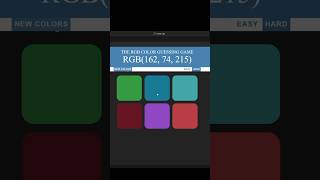 DAY 6 || RGB color guessing game using HTML, CSS, javascript.  #shorts #short #ncs #youtubeshorts