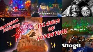 Universal Studios, Islands Of Adventure Vlog- My Experience, Grad venture 🎢 #friends #rides✨