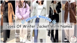 Different types of jacket with names for girls women/Winter jacket for girls women with names/Winter