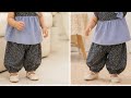 Baby Girl Balloon Pant Cutting &amp; Stitching Tutorial | Easy Stylish Trouser Cutting for Beginners