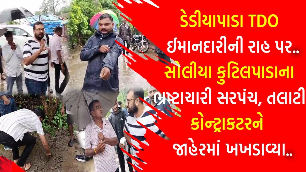 વરસતાં વરસાદમાં ડેડીયાપાડાના TDO ગામડાઓમાં નવા રોડ-રસ્તાઓના નિરીક્ષણ માટે.. જુઓ ગ્રાઉન્ડ રિપોર્ટિંગ