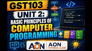 GST103 UNIT 2: BASIC PRINCIPLES OF COMPUTER PROGRAMMING