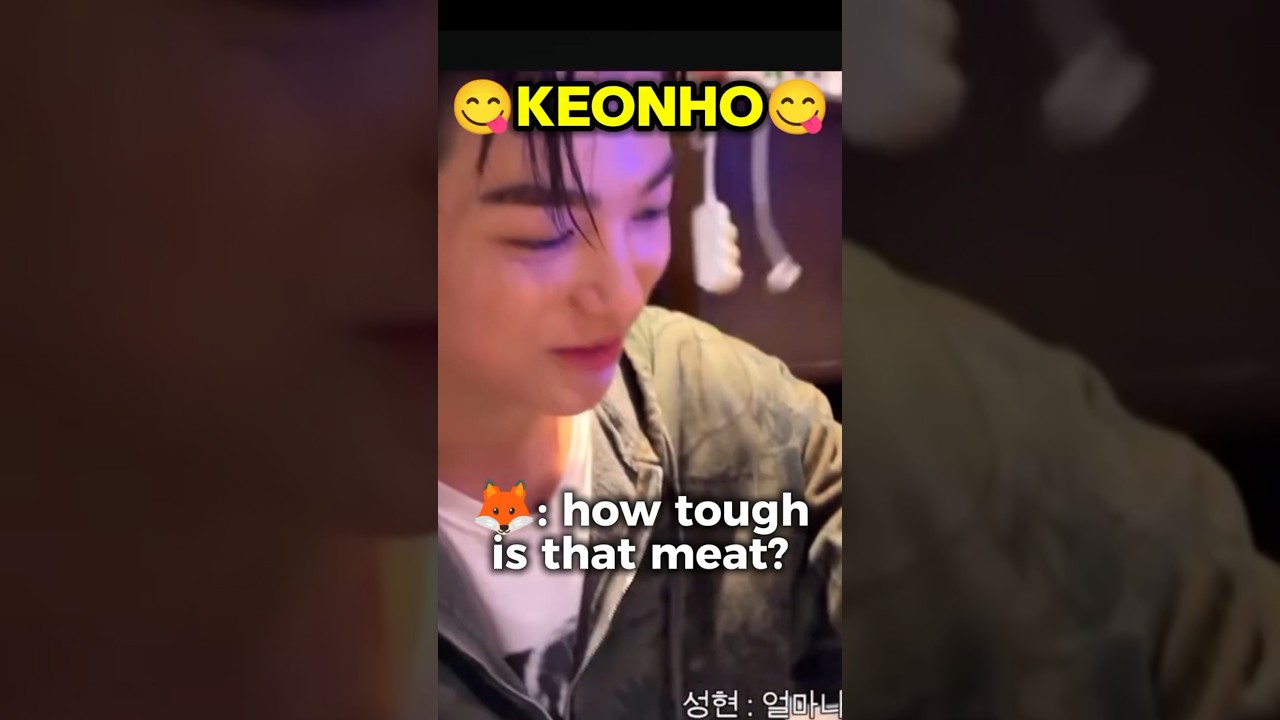 keonho fighting with the meat😂✨