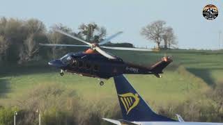 Stunning Leonardo Aw139 Helicopter Departure And Arrival At Bristol Airport