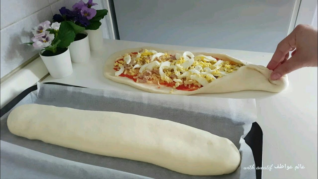 بدون بيض او زبدة حضري باكيط بيتزا عجين قطني و هش