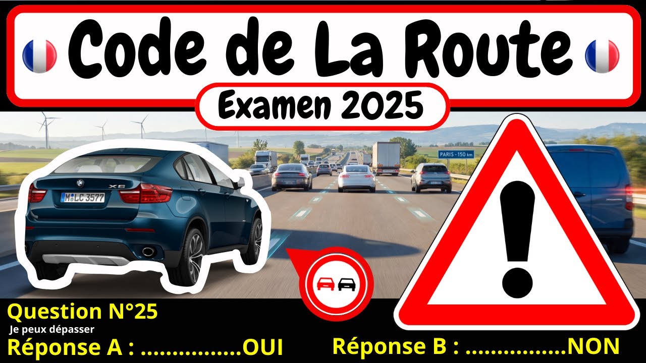 ✅ TEST GRATUIT DU CODE DE LA ROUTE 2025 🚗 