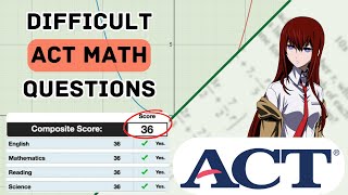 Hardest Act Math Questions From A Real Act Test
