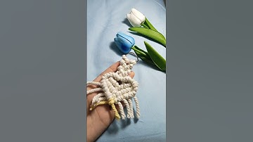 Tutorial macrame love keychain #shorts