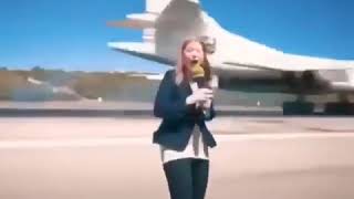 Russian Tu 160 Blackjack Bomber Landing in Venezuela; Reporter gets a little bit too close