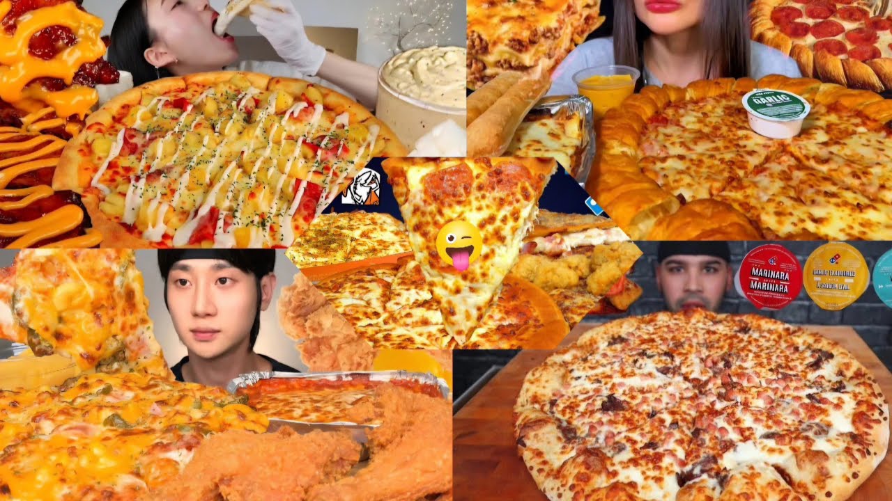  #FOOD CRAVING DIFFERENT PIZZA FEAST MUKBANG || BIG BITE ASMR MUKBANG|| PIZZA COMBO🧀🍕🍗